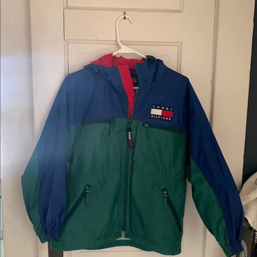 Tommy Hilfiger Blue and Green Windbreaker